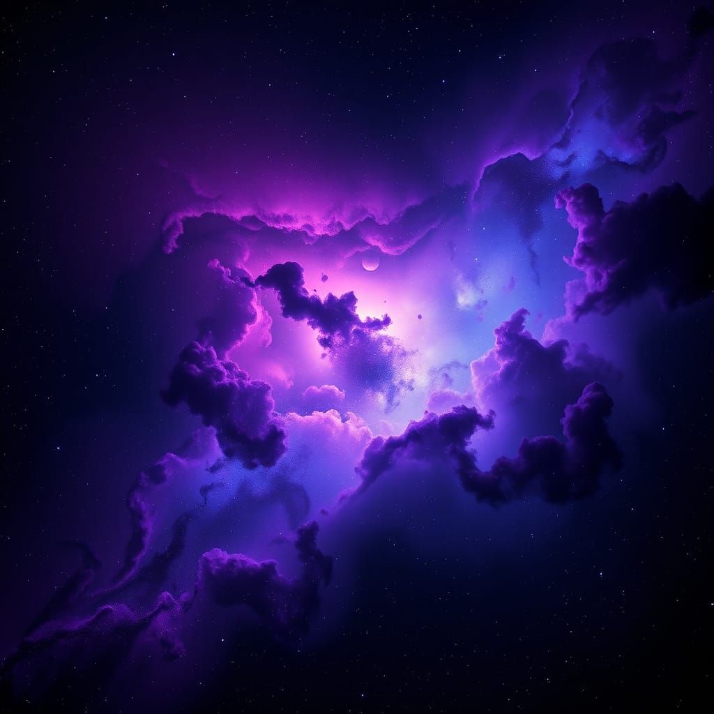 Spectacular Nebula with Iridescent Colors in HDR