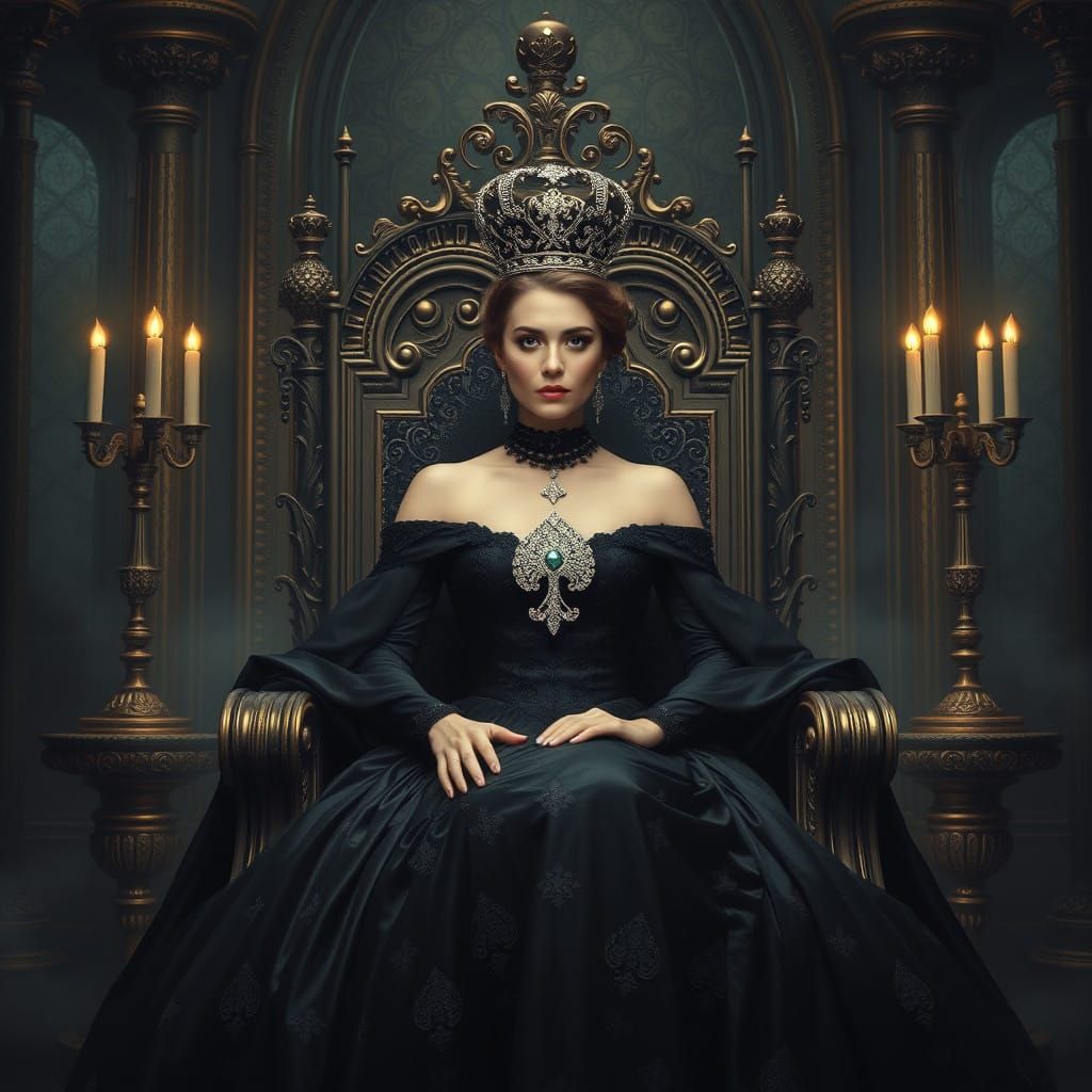 Gothic Queen Reigns with Mystical Aura