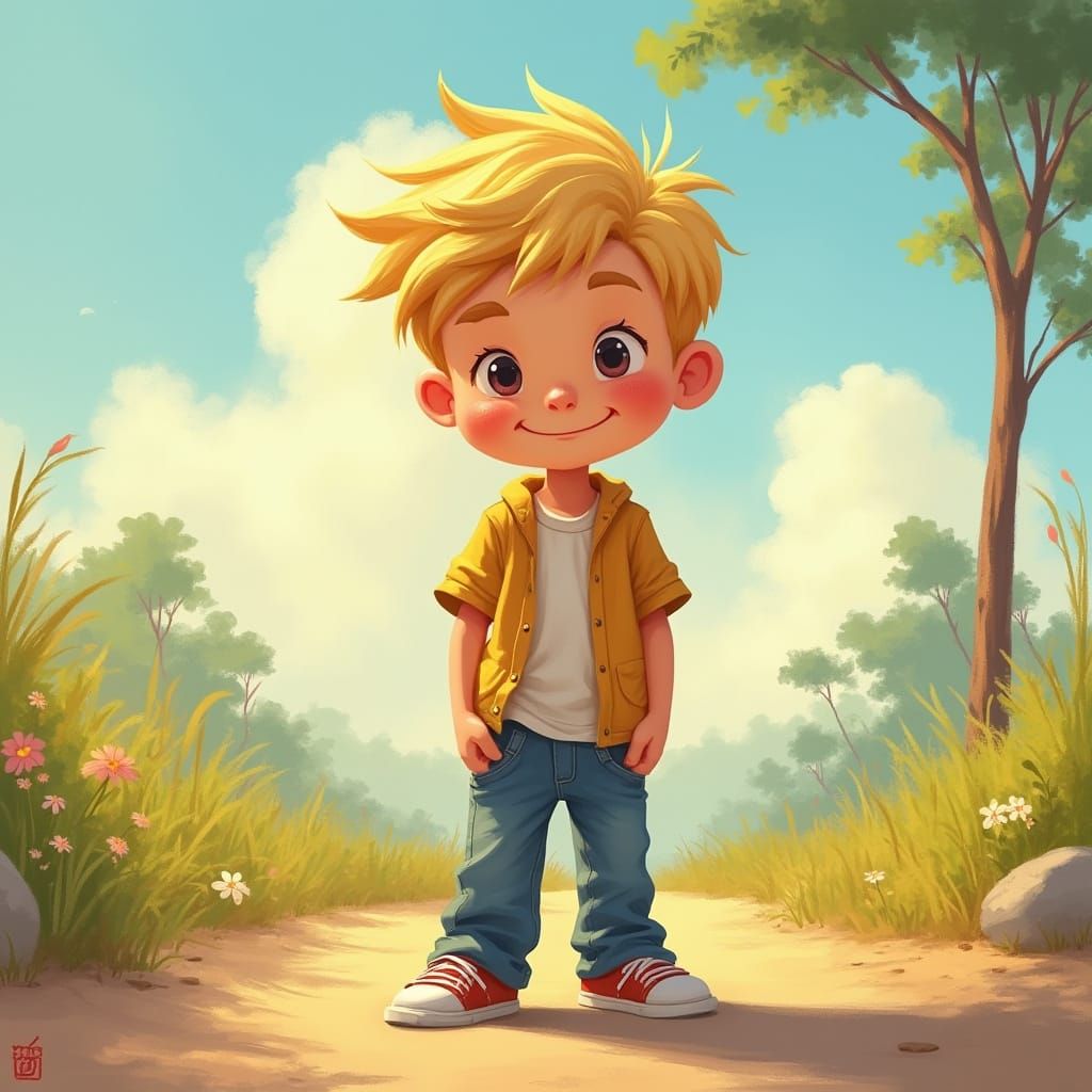 Boy in Pants: A Digital Painting