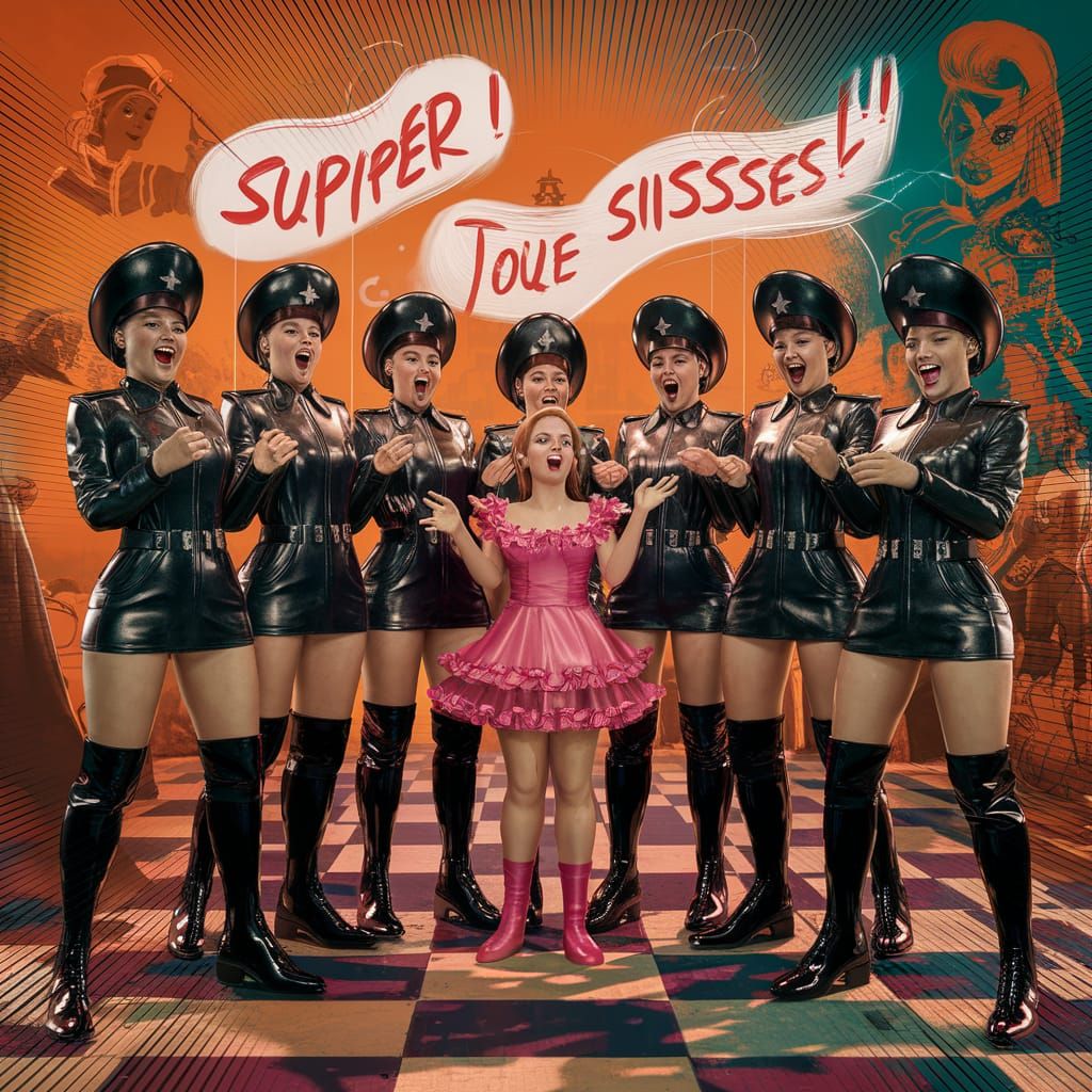 Prison Guards and Sissy, in Splash Art Style