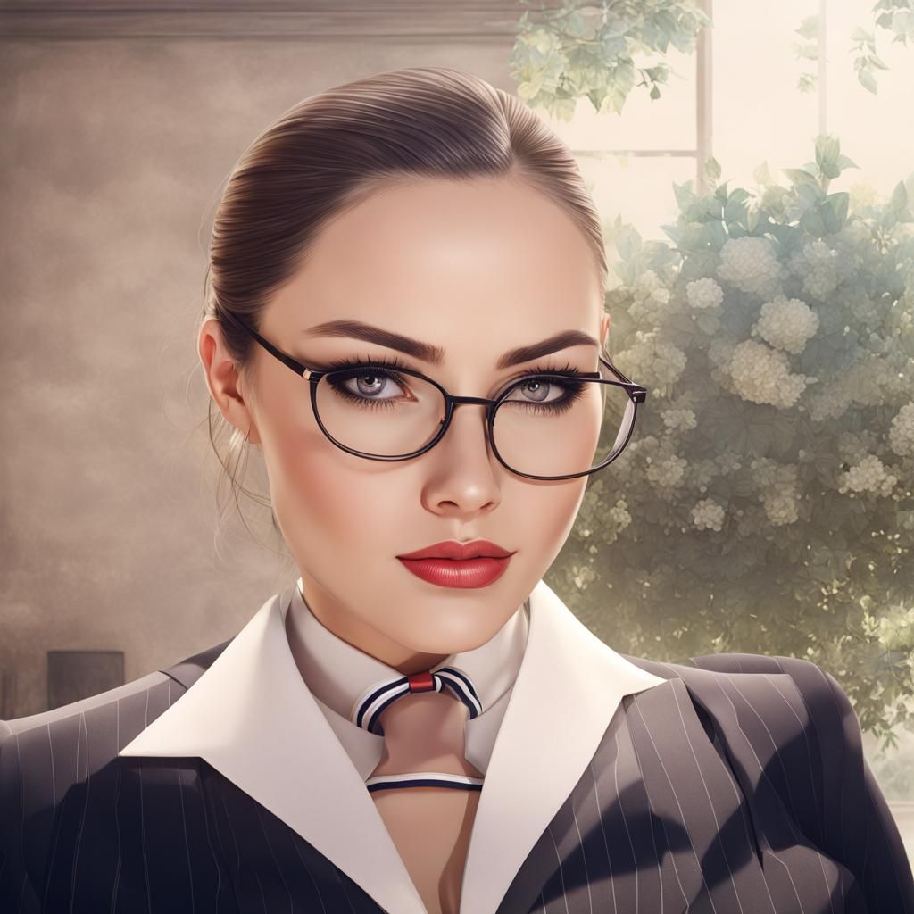 Secretary with glasses