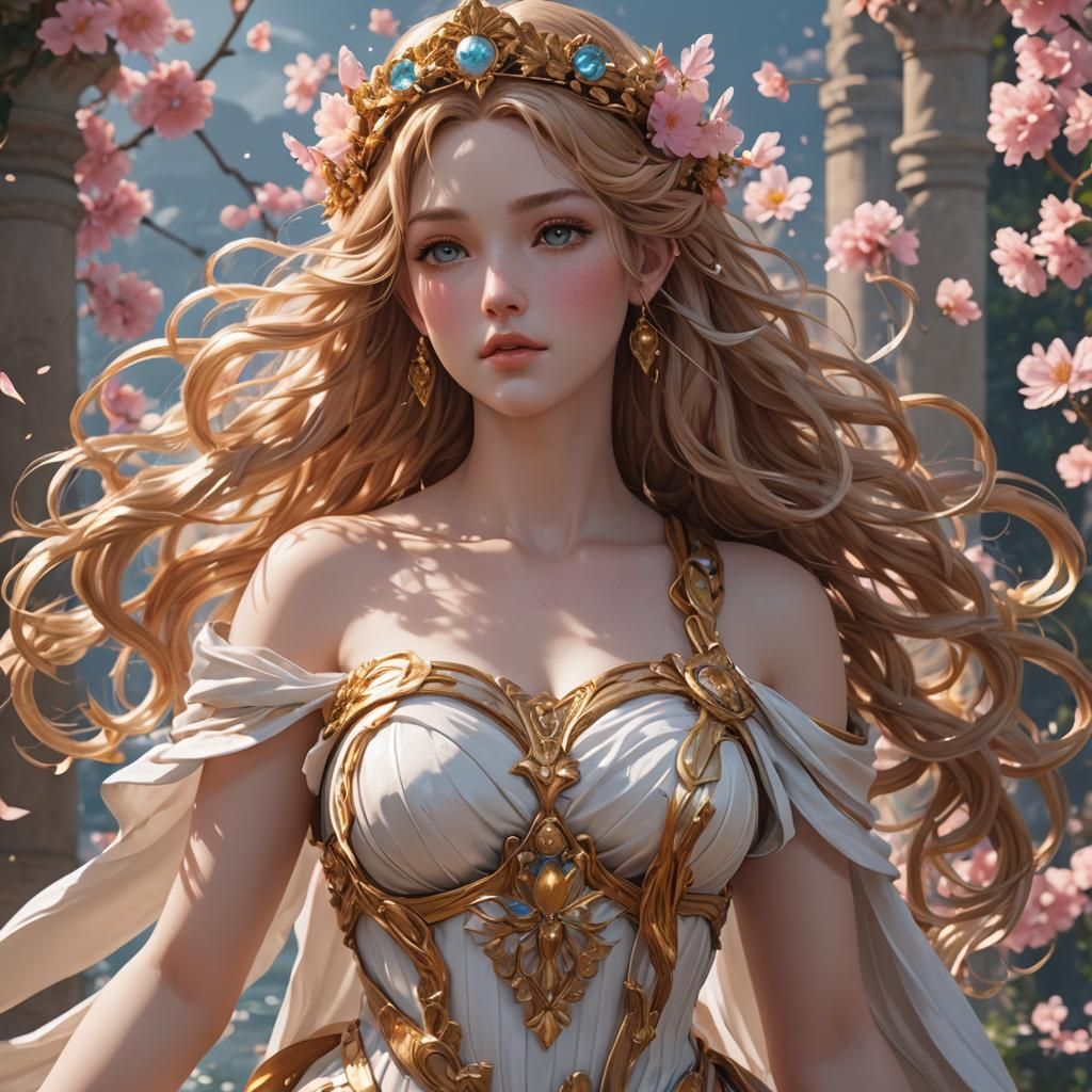 Aphrodite in 3D Anime Style