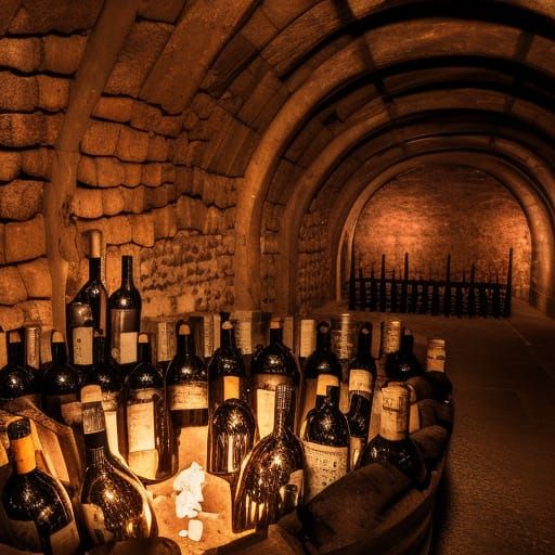Mystical Wine Cellar in Dark Fantasy Style
