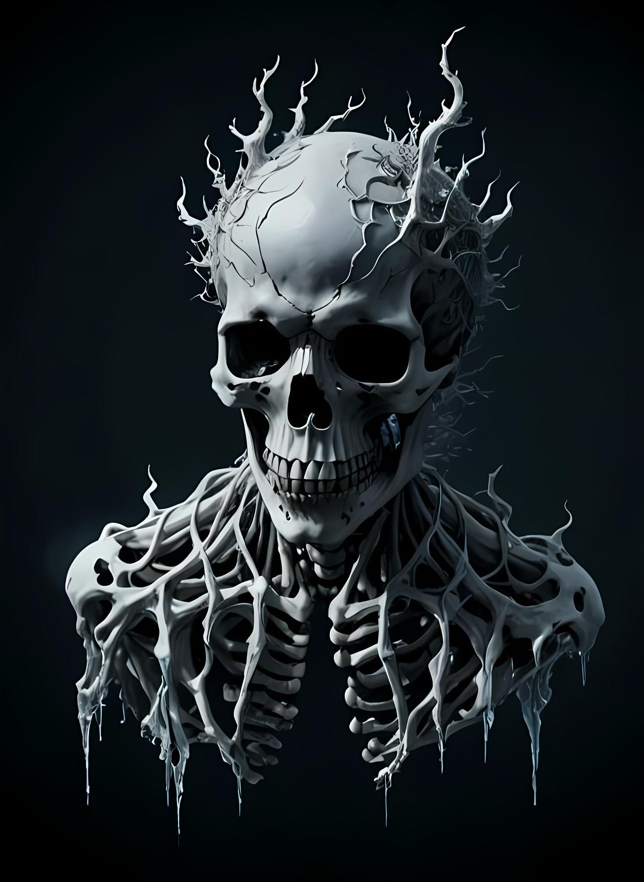 Anime Skeletal Spirit Arises from Frozen Abyss