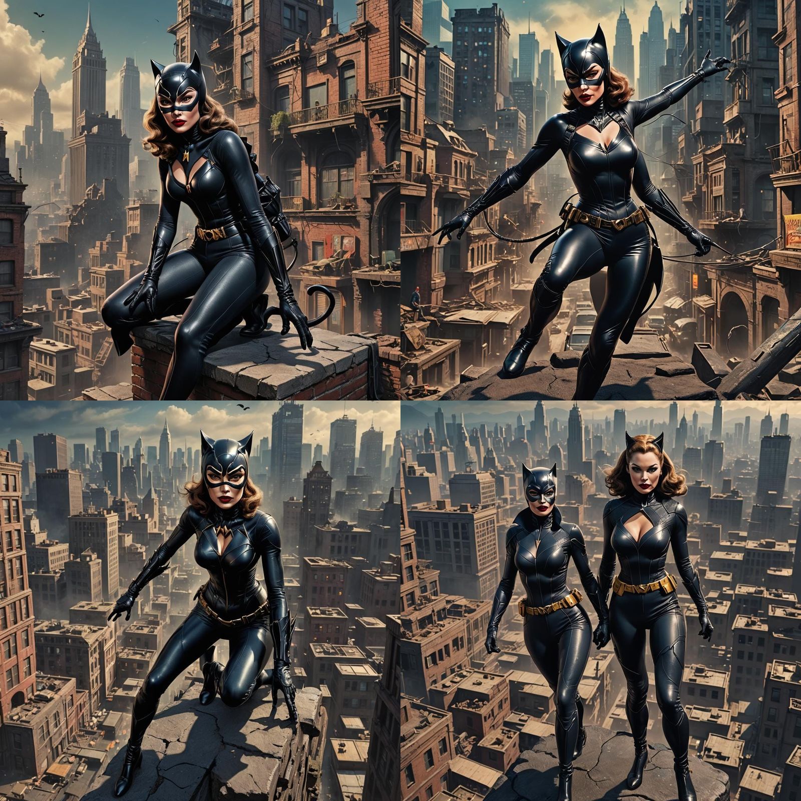 Julie Newmar as Catwoman: Detailed Matte Painting