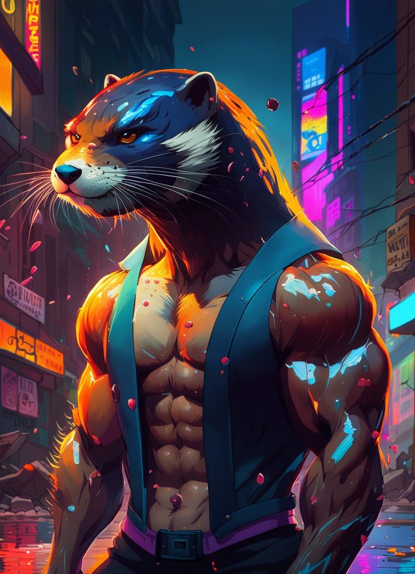 Anime Otter with Bruce Lee Essence