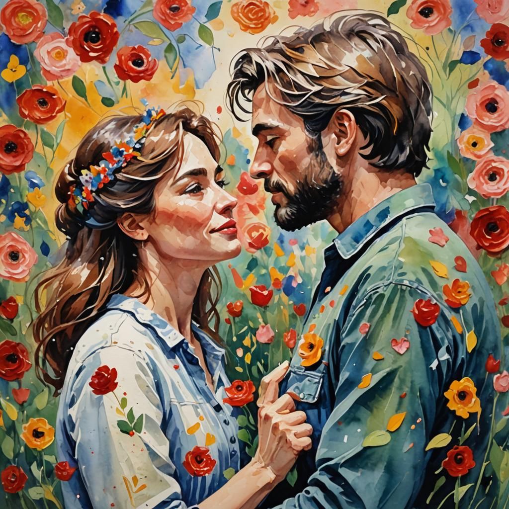 True Love as Gouache Impressionist Painting