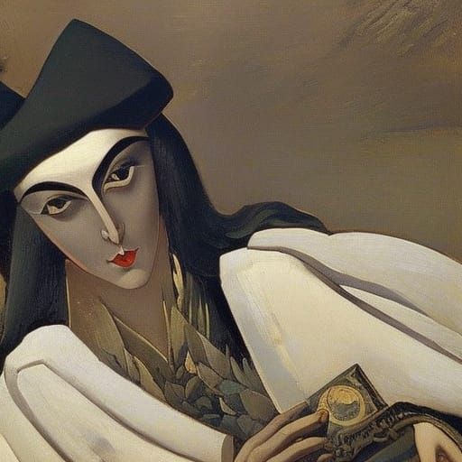 Vampire Lord in Coffin: Classical Painting Style