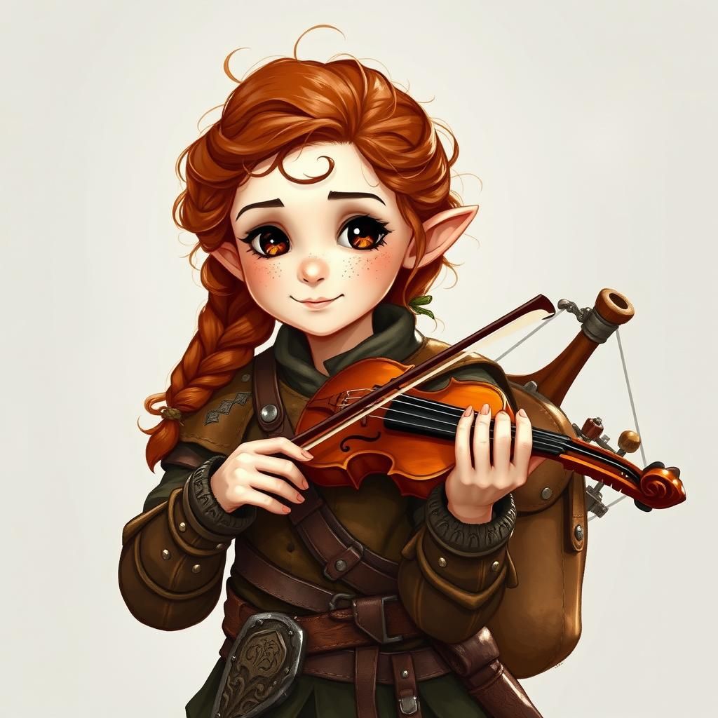 Halfling Bard with Violin and Rapier