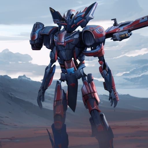 Anime Dragon Mecha Exosuit Ready for Battle