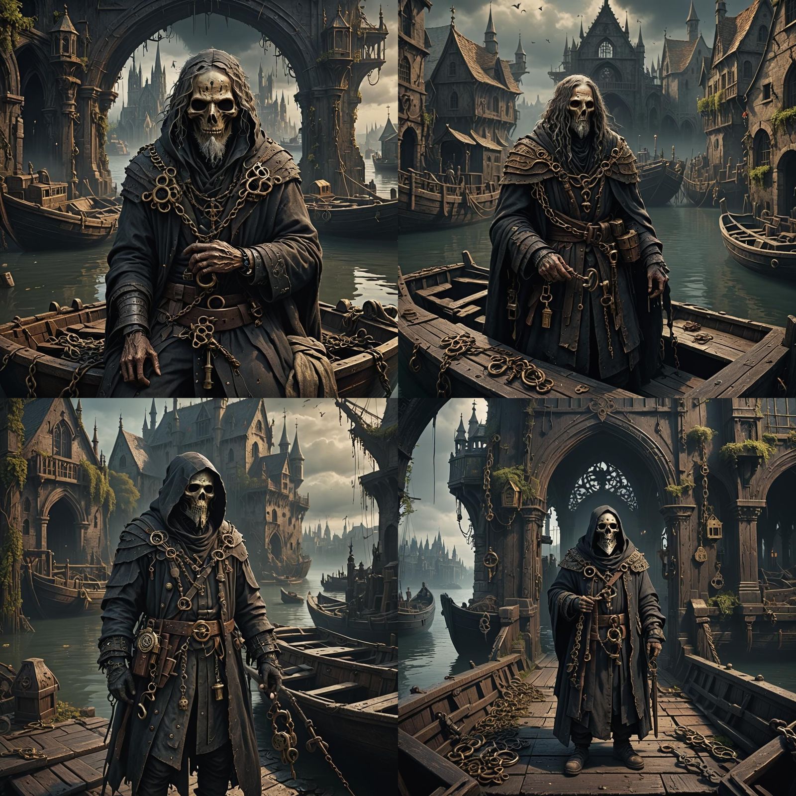 Gothic Ferryman with Locks and Keys