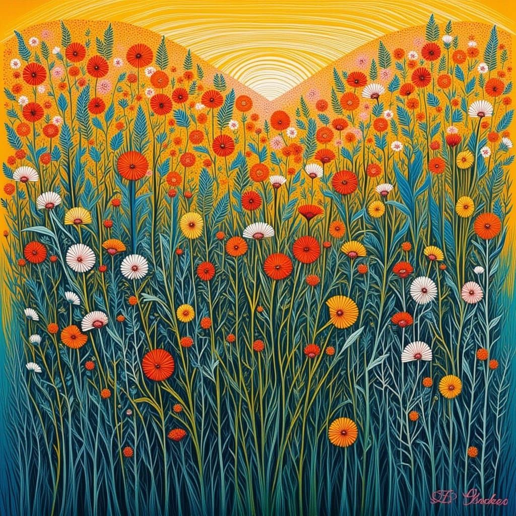 Surrealist Art Piece in Vibrant Colors and Expressive Brushs...