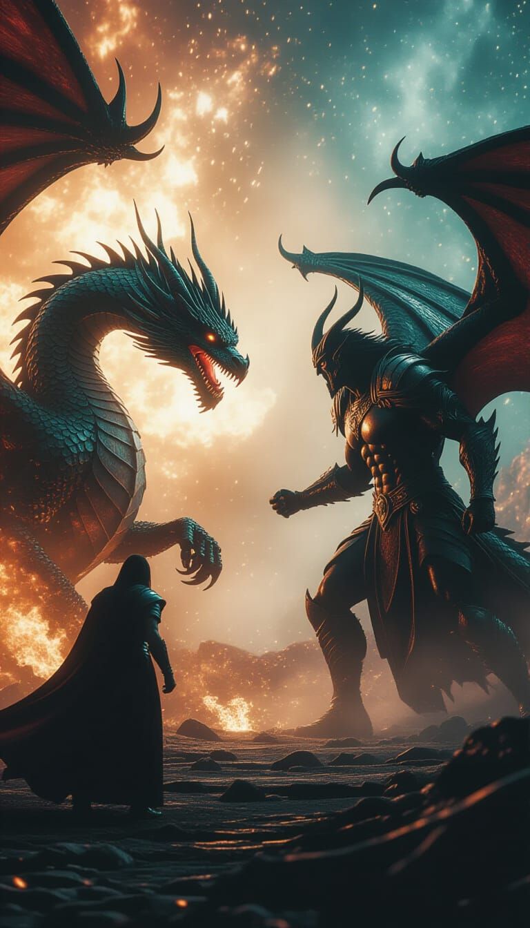 Epic Dragon vs. Demonic King Cinematic Confrontation