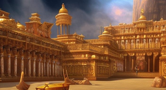 Majestic Palace in Digital Matte Painting Style