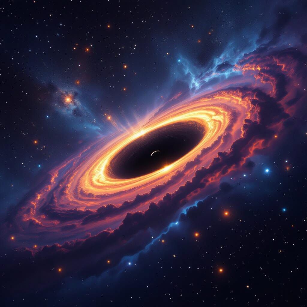 Panoramic Black Hole with Colorful Event Horizon