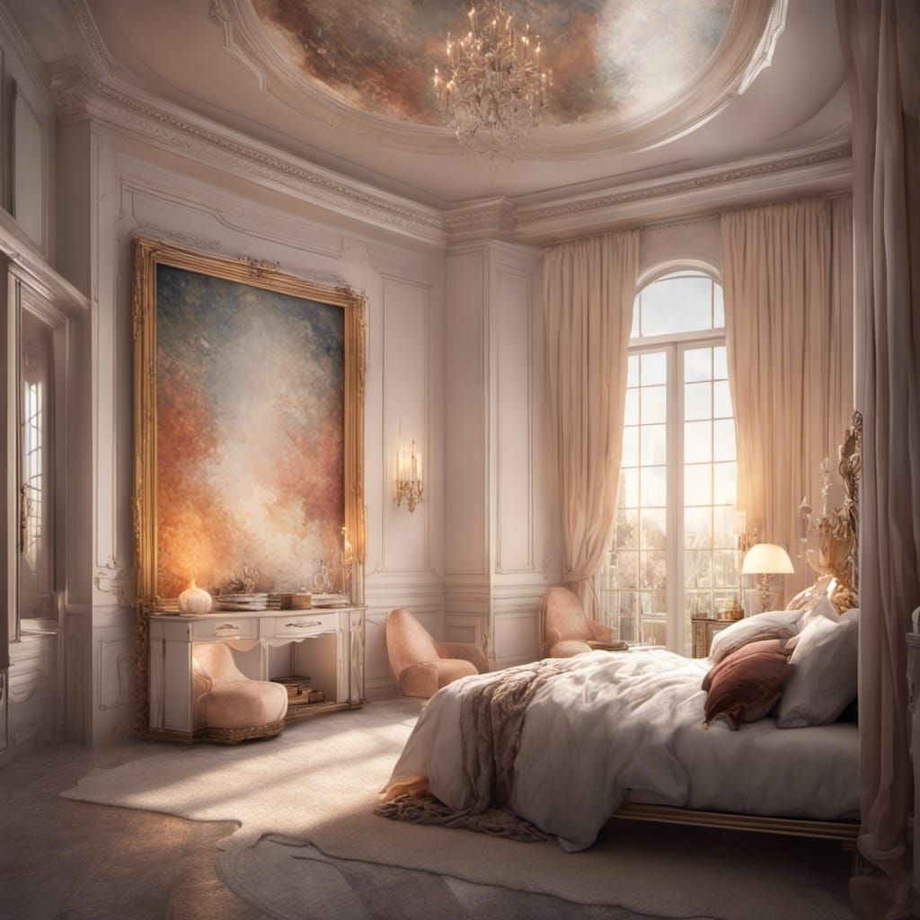 Luxury Bedroom with Balcony in Hyperrealistic Style