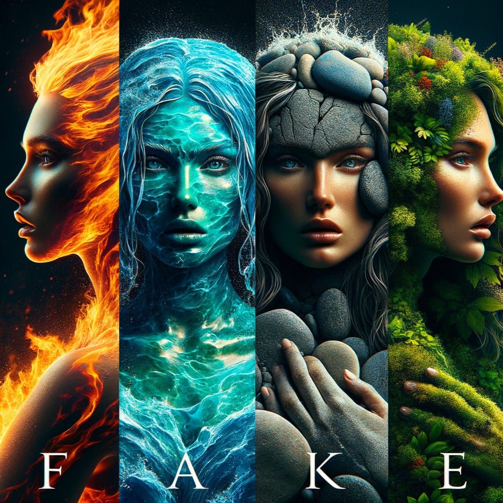 Elements United: Four Women Embodied by Nature's Forces