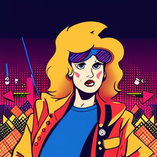 Cartoonish 1980s World for Adults