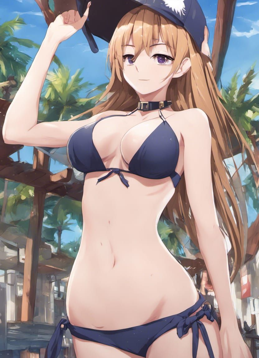 Anime Girl in Bikini Illustration