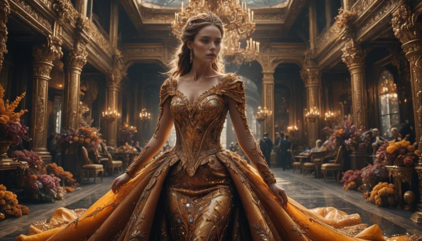Amber and Glitter Gown: Digital Matte Painting