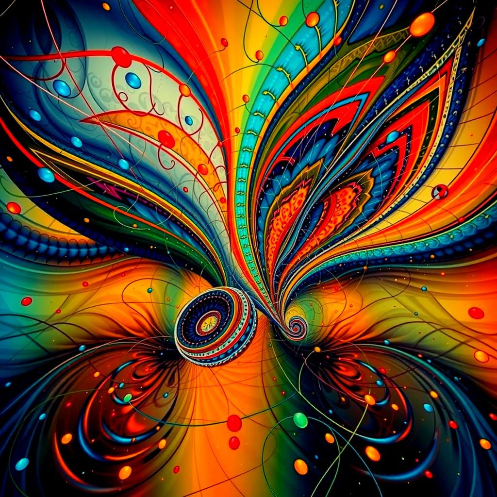 Vibrant Swirling Ribbons with Colorful Flow