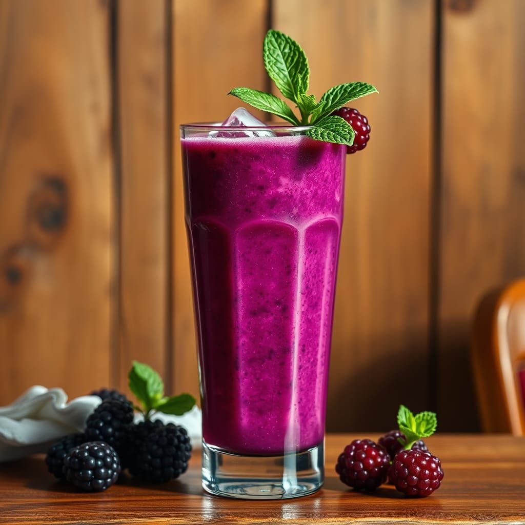 Boysenberry Smoothie: Impressionist Pop Art Still Life