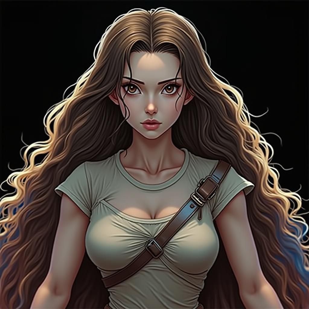 Female in White T-Shirt: Cinematic Film Still