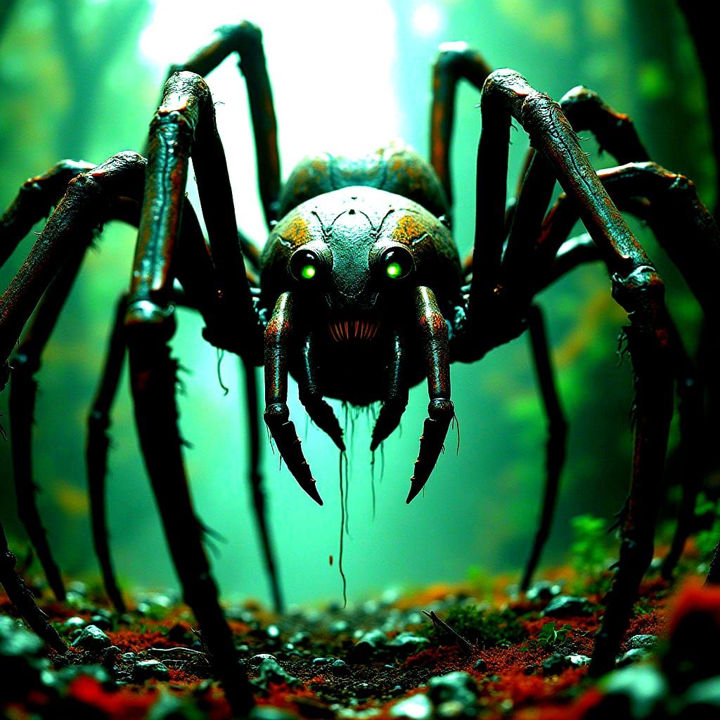 Monstrous Spider Ready to Pounce