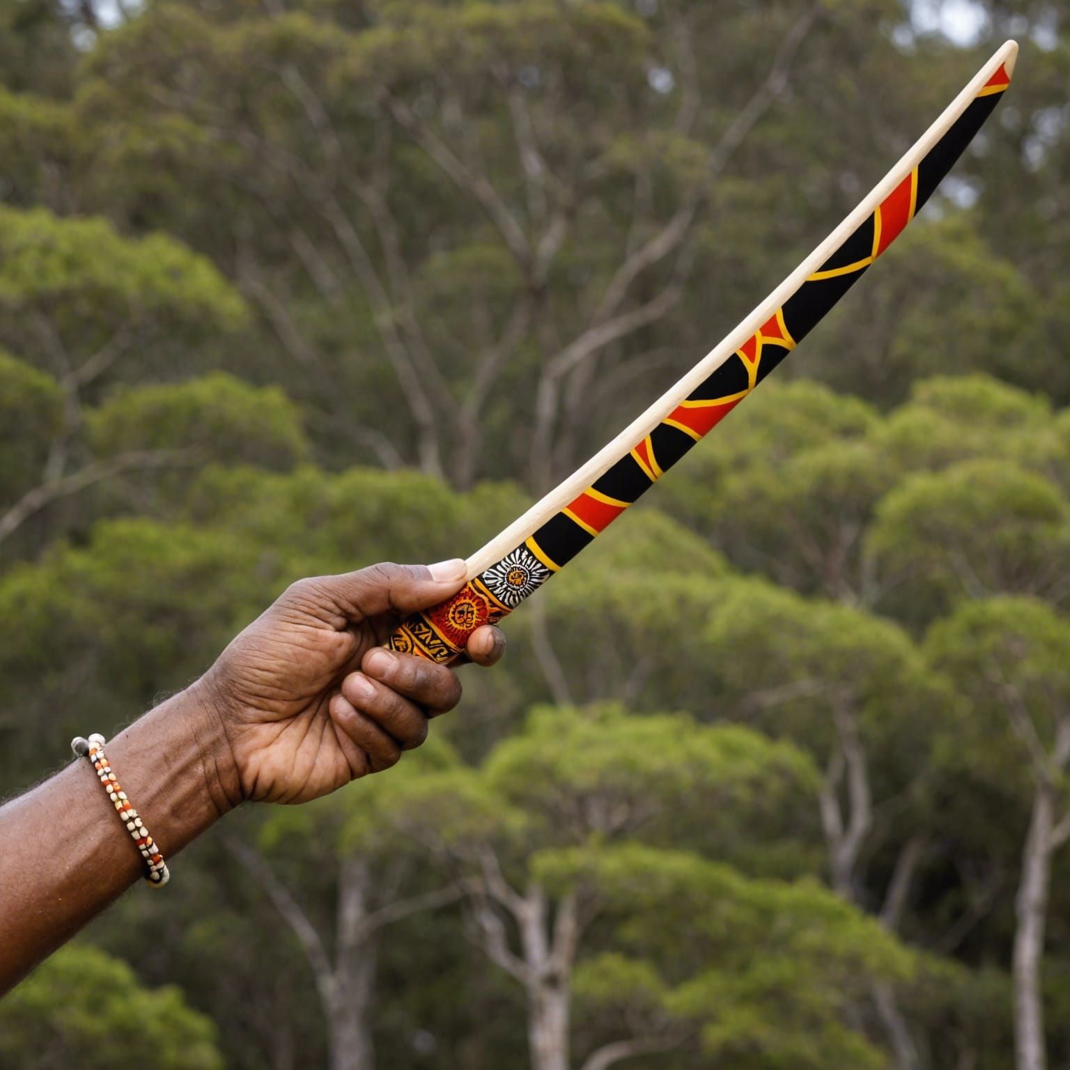 Aboriginal Boomerang in Flight