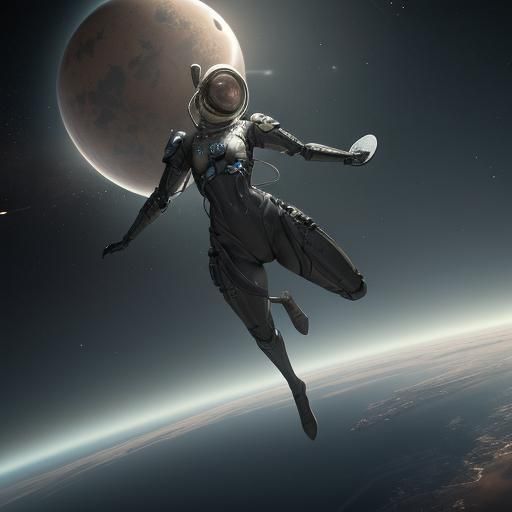 Doberman Astronaut in Space, Hyperdetailed 3D Rendering