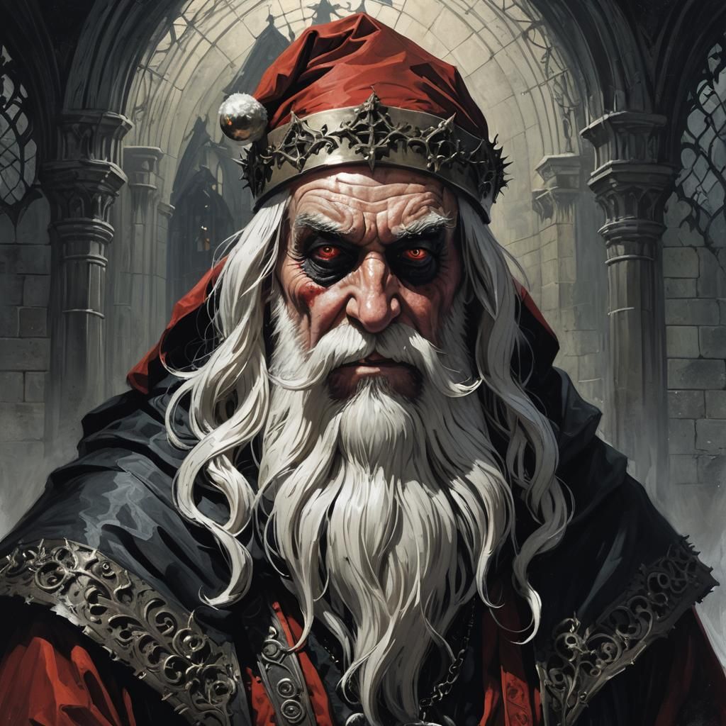 Sinister Gothic Santa Claus Portrait
