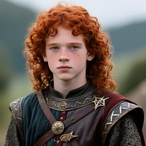 Young King Robb Stark with Red Curly Hair