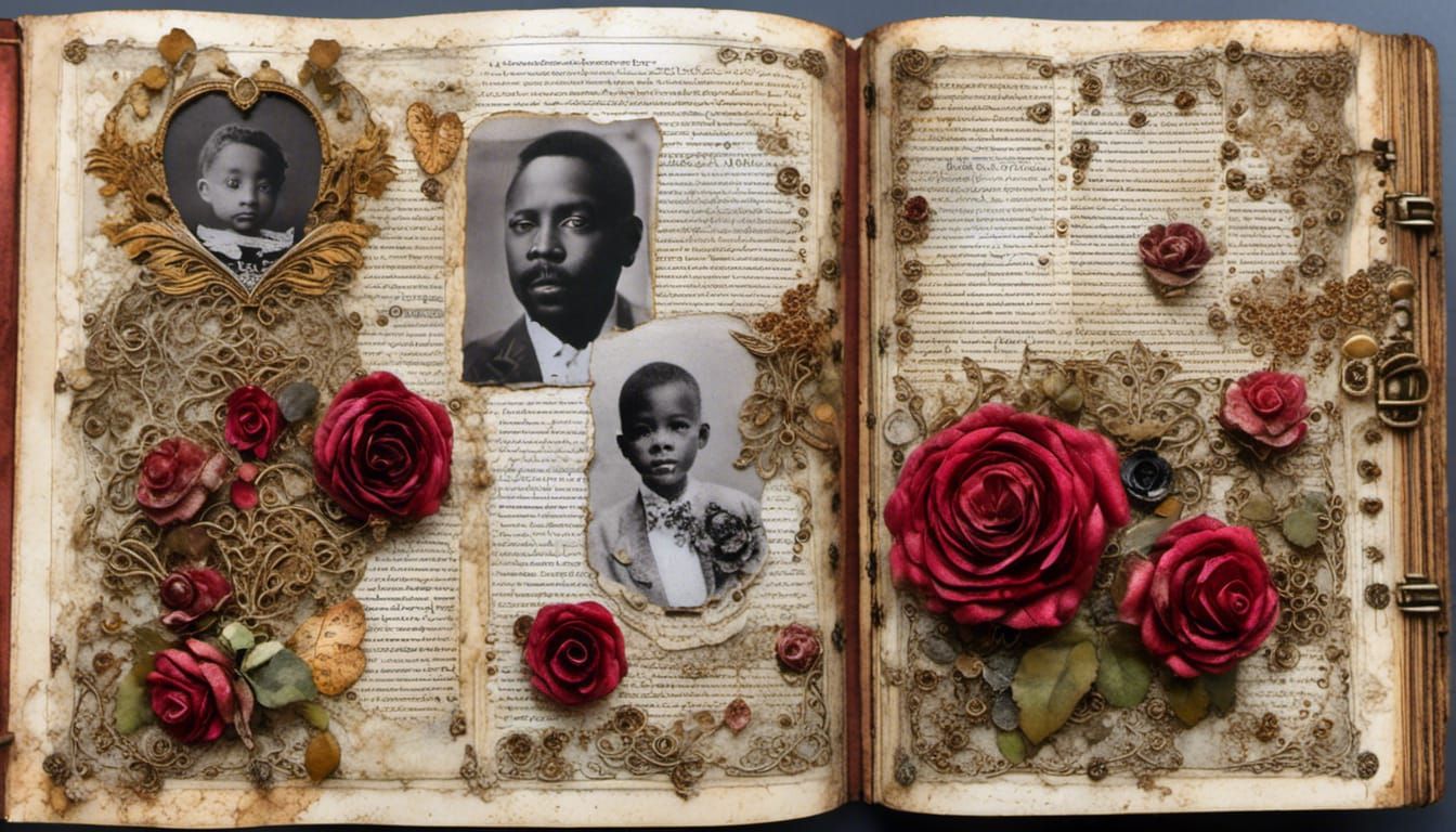 Mixed Media Scrapbook Page with Family Photos