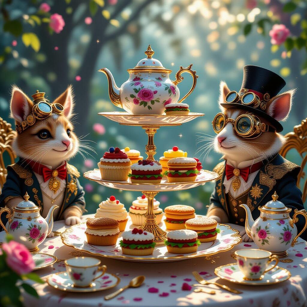 Magical Steampunk Tea Party with Animal Guests