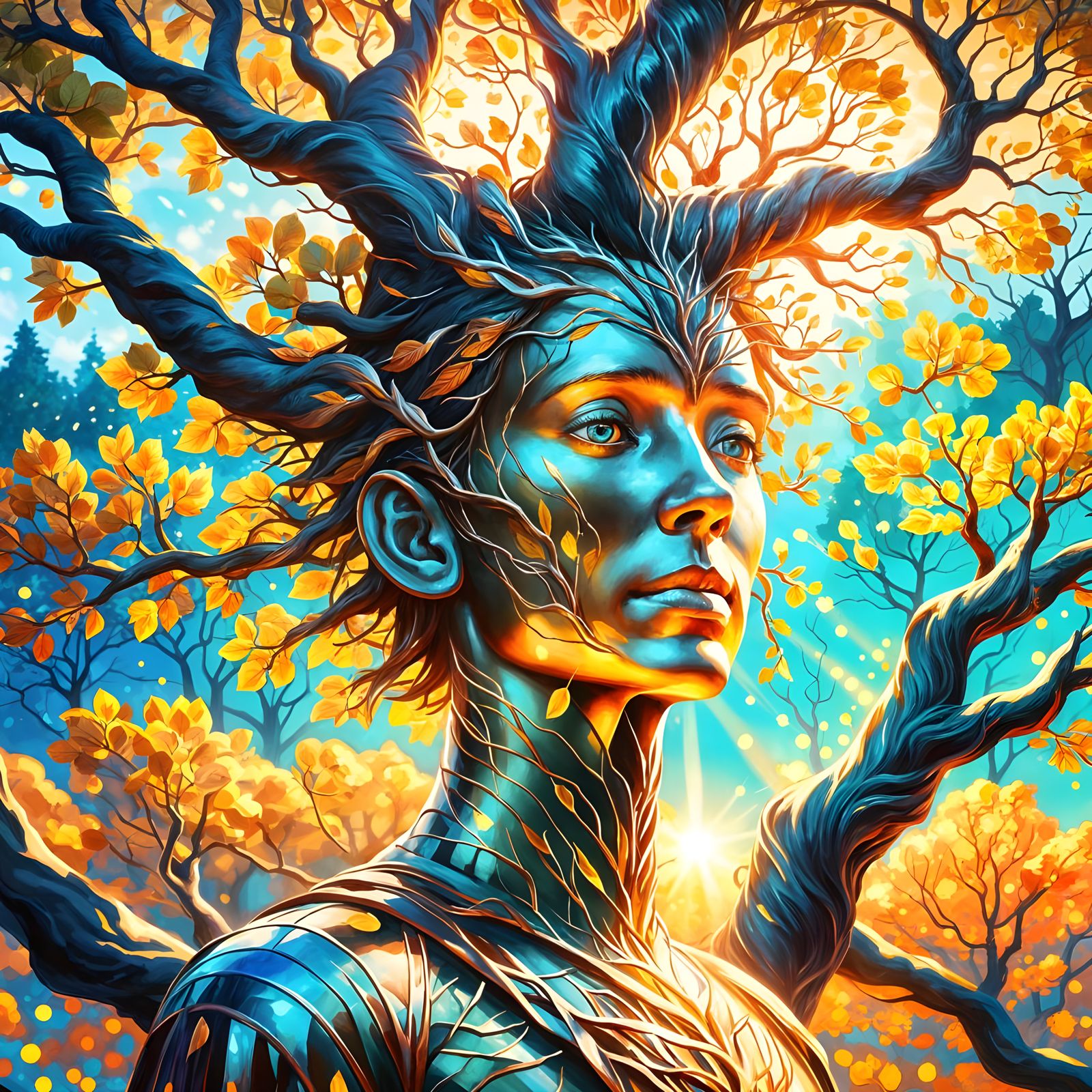 Surreal Forest Scene Reflecting German Idiom