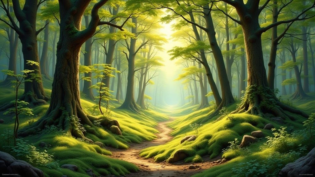 Surreal Landscape in Oil Painting Style