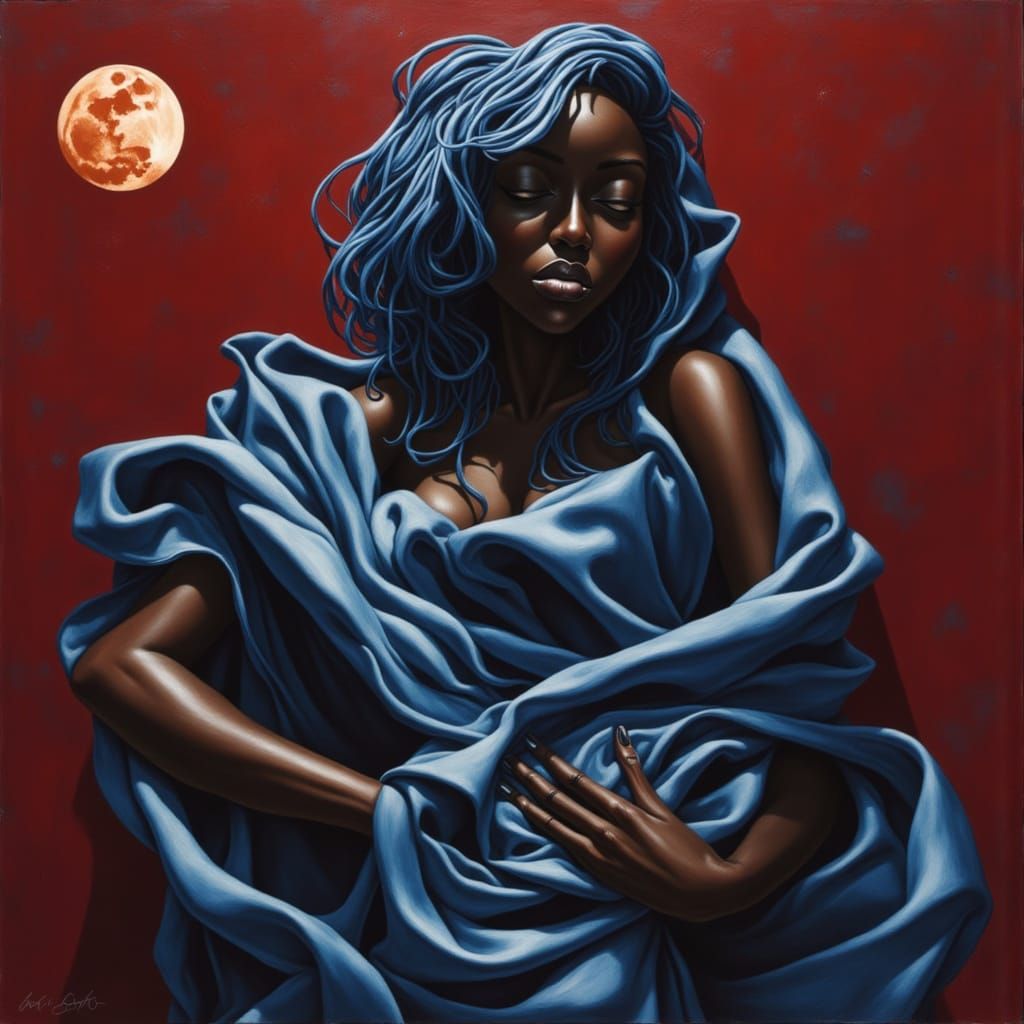 Glassigami Relief Sculpture of Woman in Satin