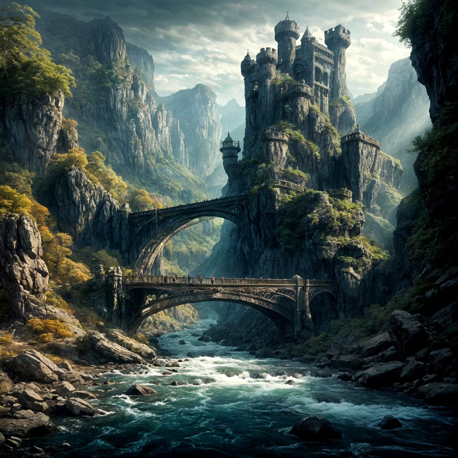 Spectacular Rock Castle and Gorge Landscape
