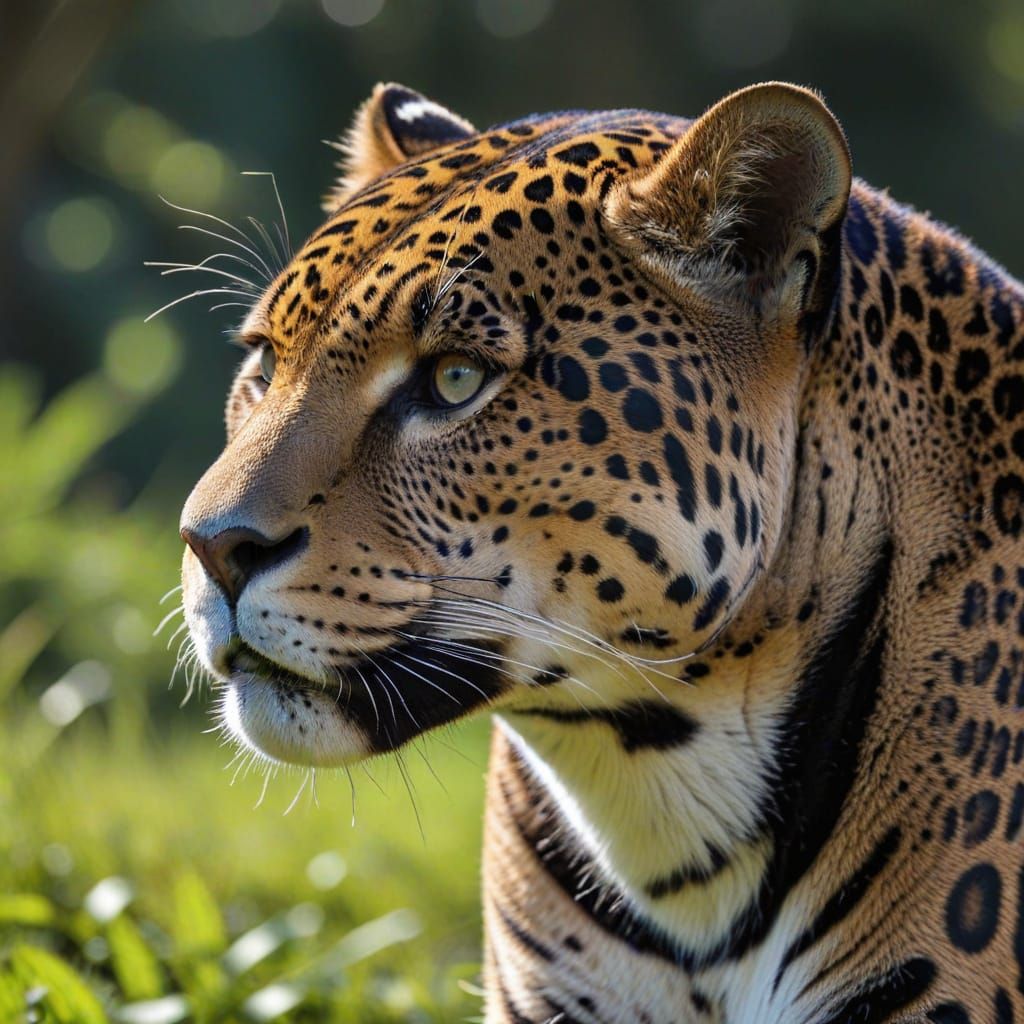 Wild Jaguar Roams the Jungle in Vibrant Colors