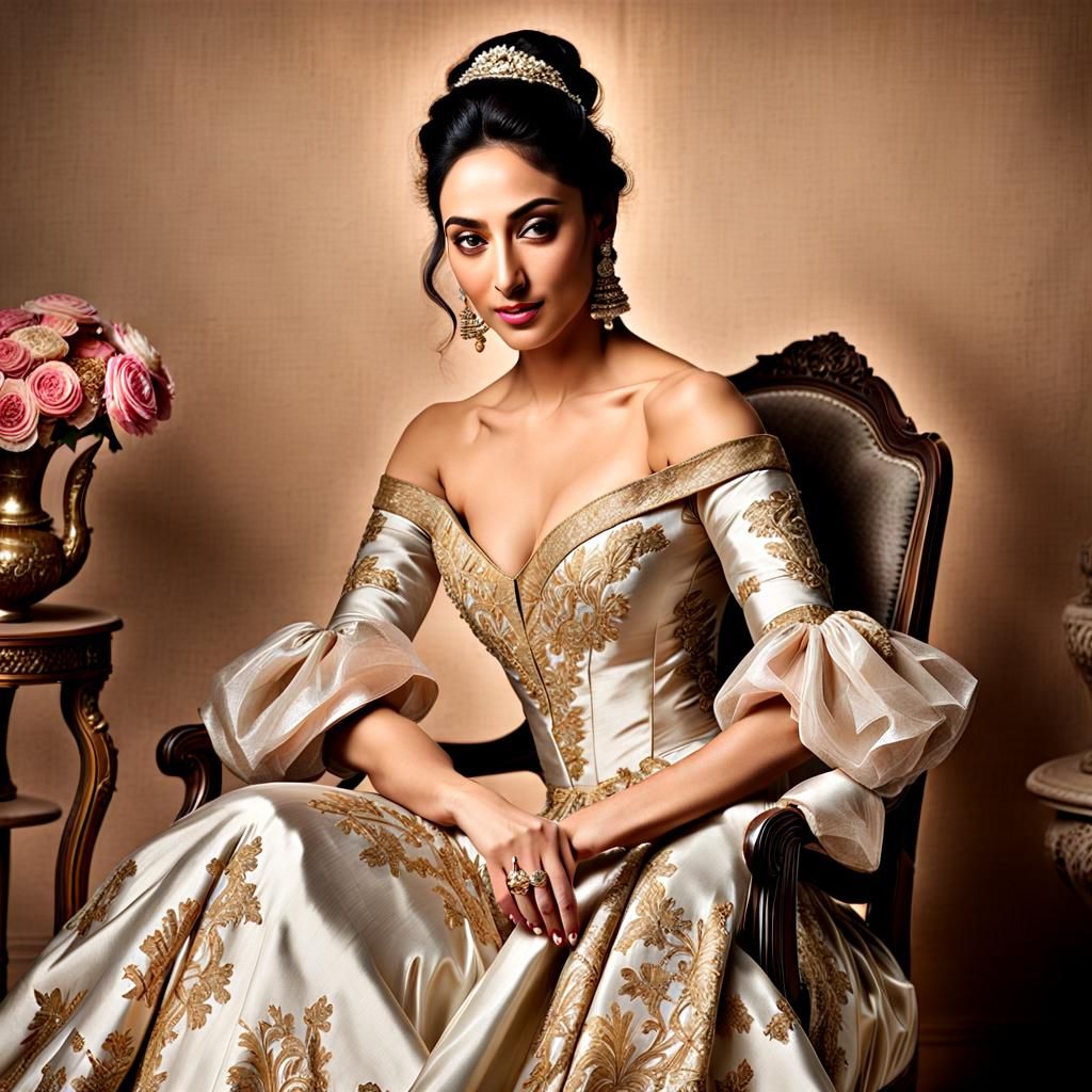 Aristocratic Woman in Muddy Gown, Digital Art