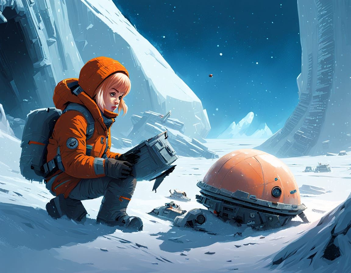 Frozen Wreckage in Antarctic Ice