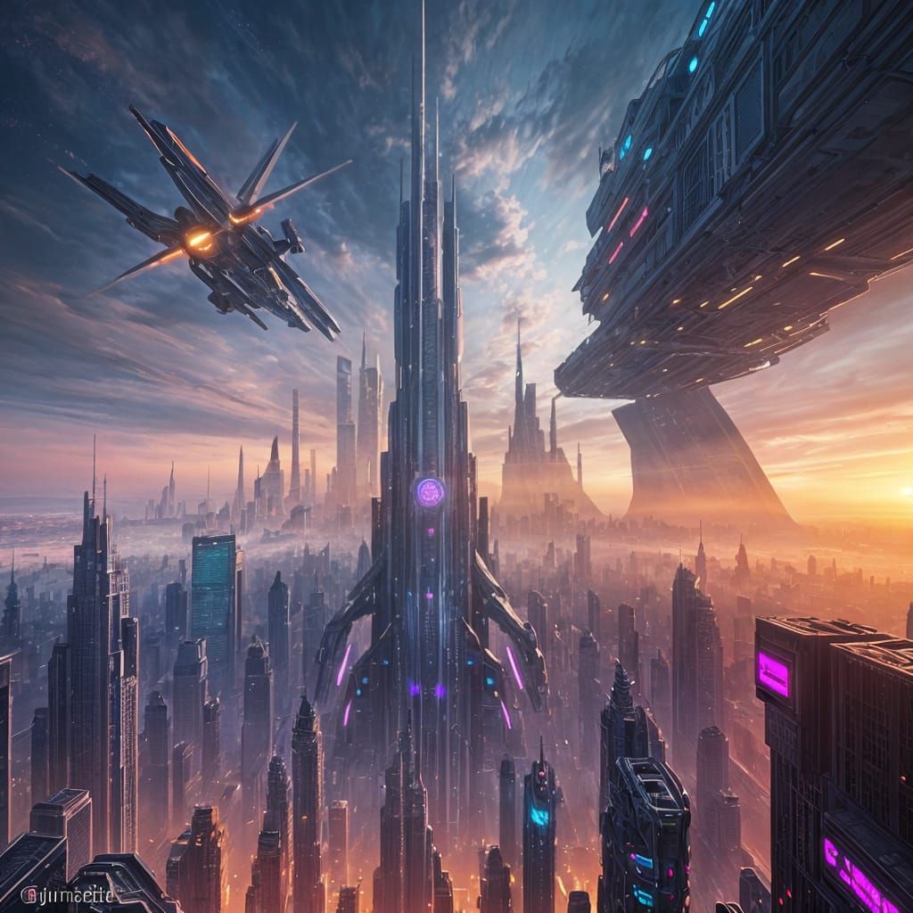 futuristic city skyline