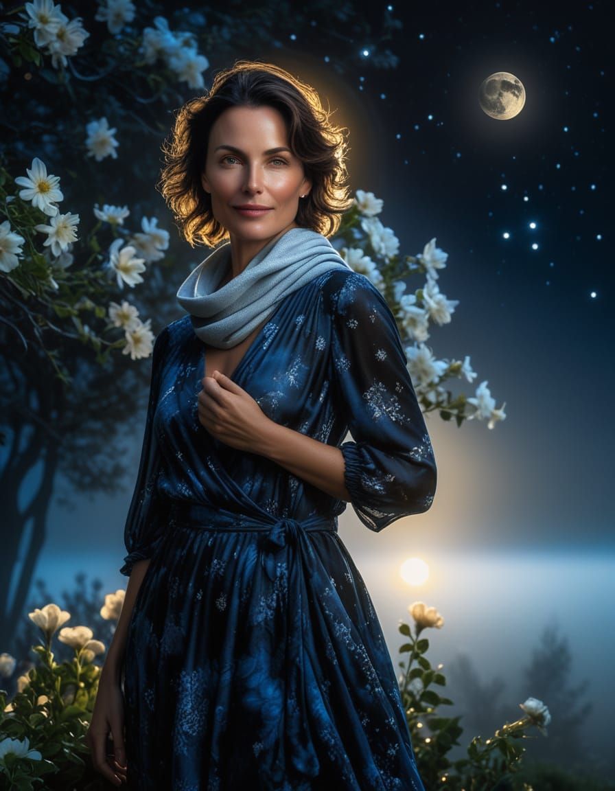 Baroque Garden Portrait at Golden Hour