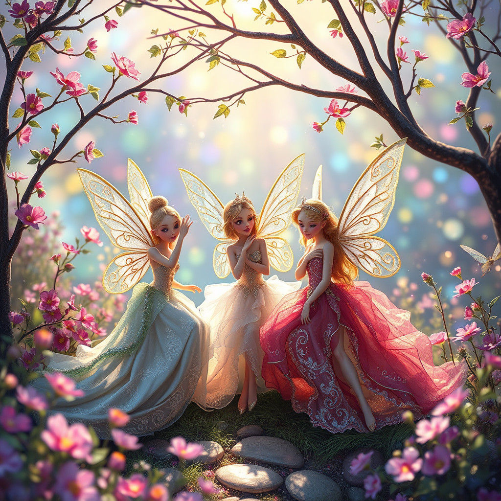 Fairies Weaving Spells in Dreamlike Realm