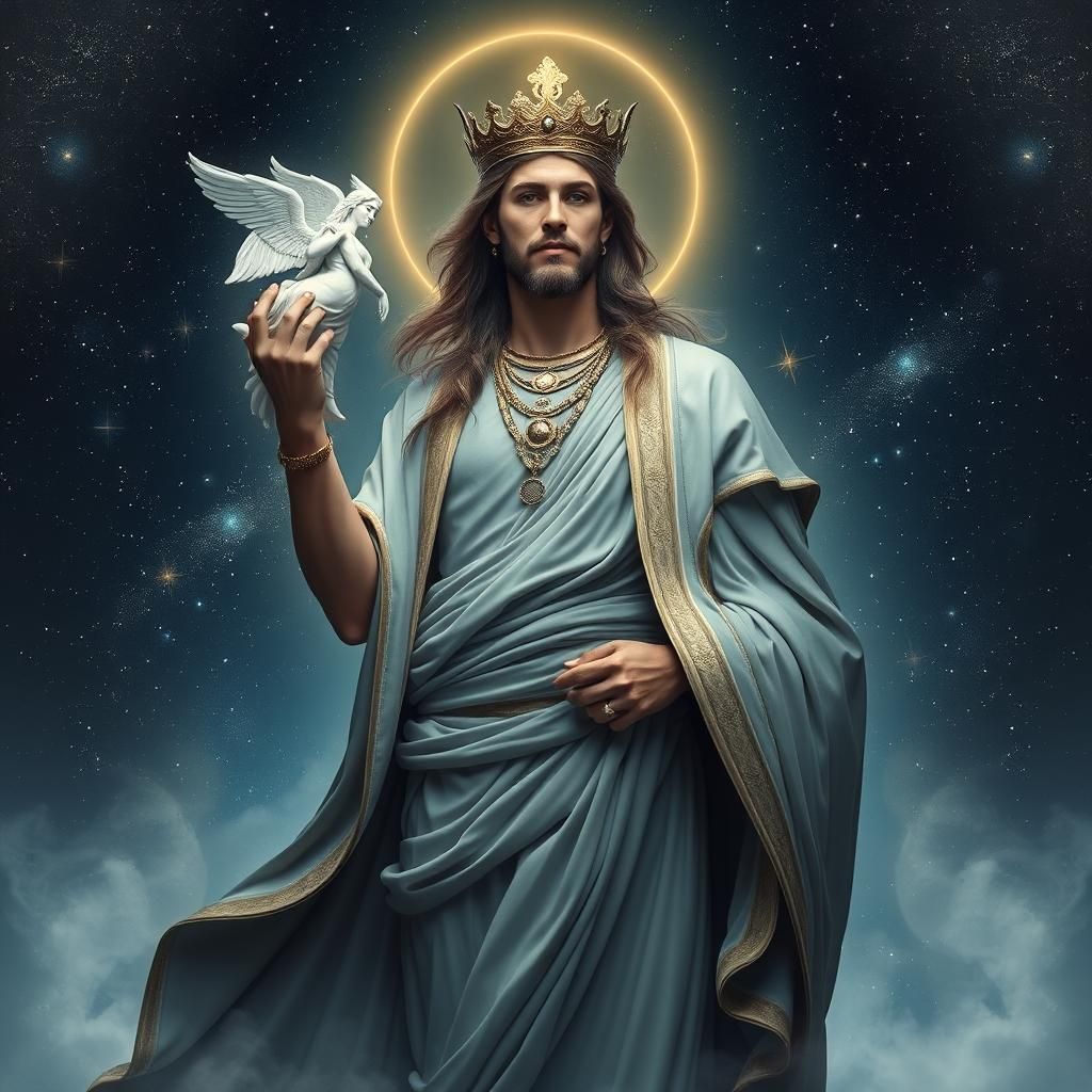 Majestic Virgo Embodiment in Cosmic Celestial Art