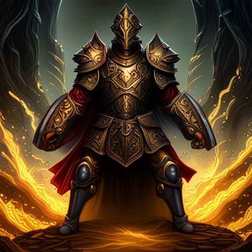 Ornate Royal Knight in Dark Fantasy Style