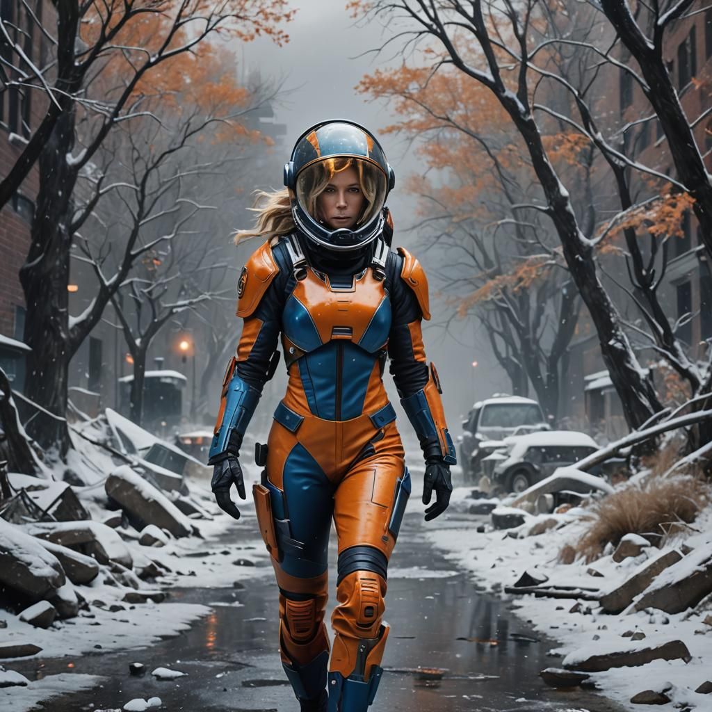 Kate Beckinsale in Sci-Fi Blizzard, Matte Painting