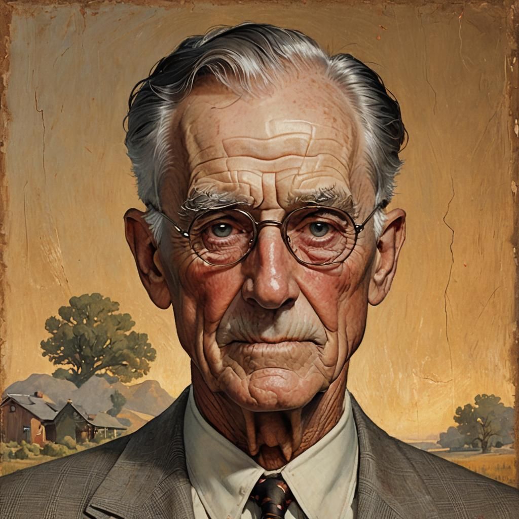 Nostalgic American Portrait in Realism Style