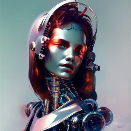 Hyperdetailed Robot Portrait in Unreal Engine 5