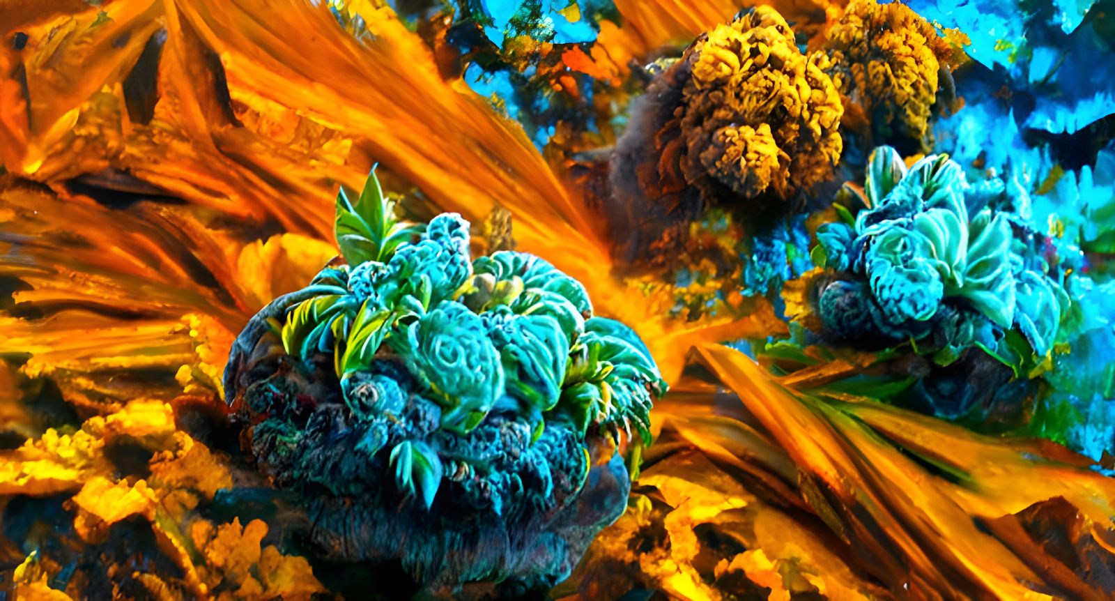 Exotic Mandelbulb Plants in Morning Light: Photorealistic Ar...